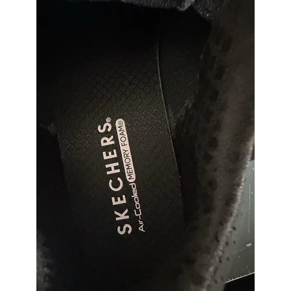 Skechers Memory Foam Shoes Girls Size 1 Black Rhinestone Star Sneakers 310562L